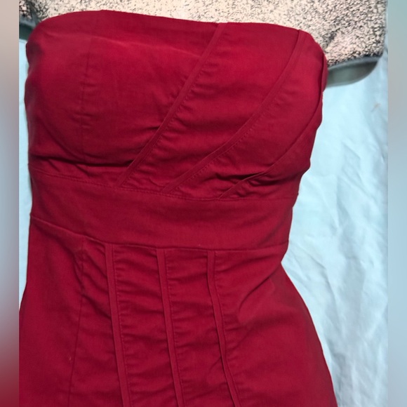 Cute Red Strapless Mini Dress,sz M - Picture 1 of 6